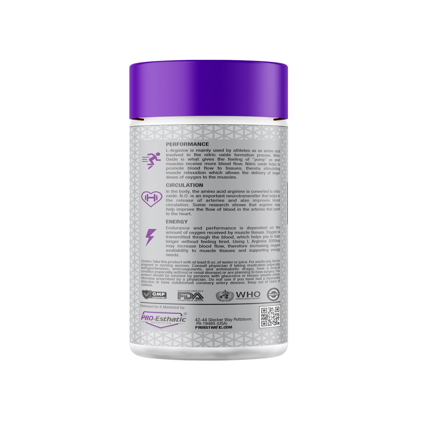 Pro Esthatic L-Arginine 3000Mg Essentials 120 Caplets | Platinum Series