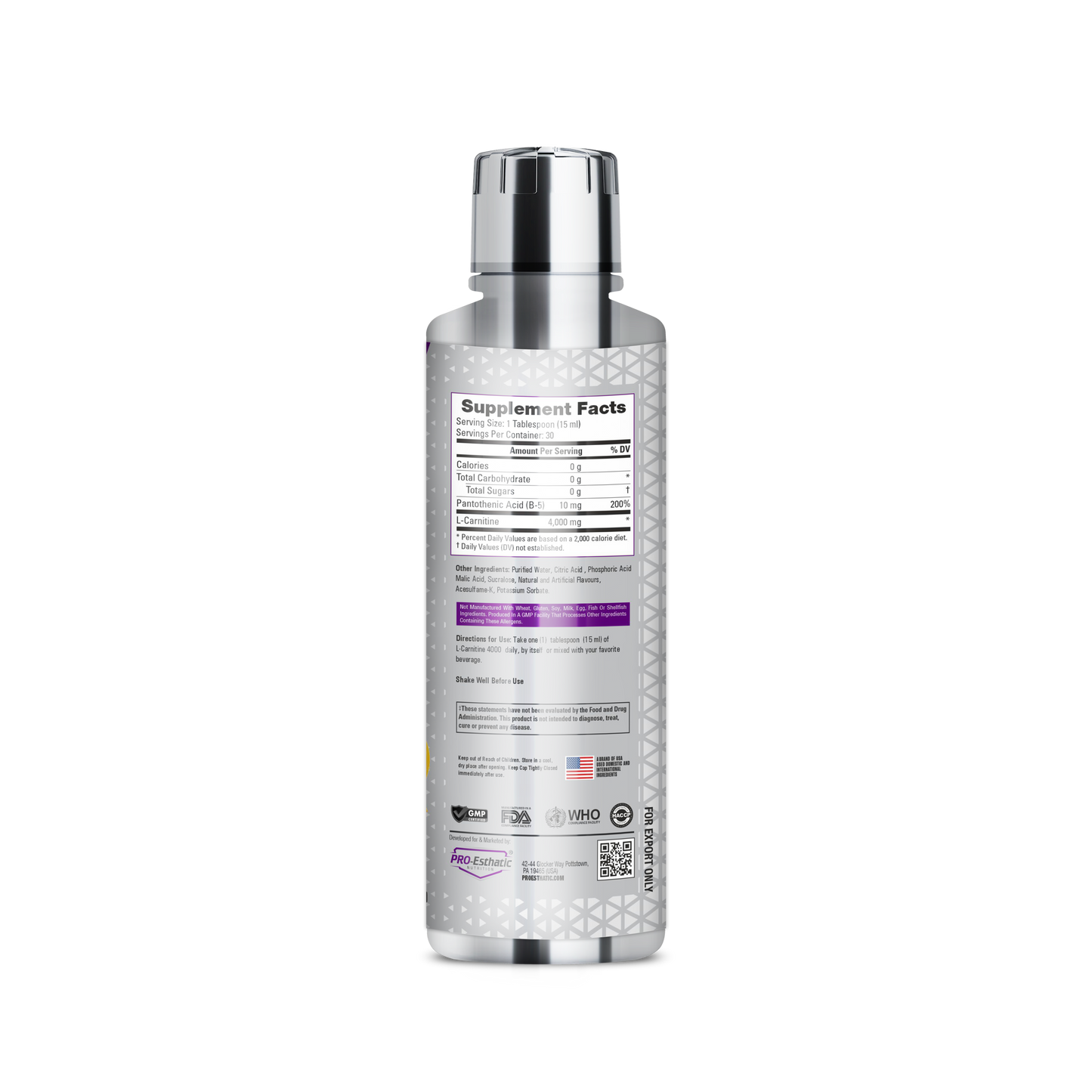 Pro Esthatic L-Carnitine 4000mg 450ml | Platinum Series