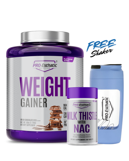 Pro Esthatic Weight Gainer 6lbs and Milk Thistle with NAC 60 Tablets