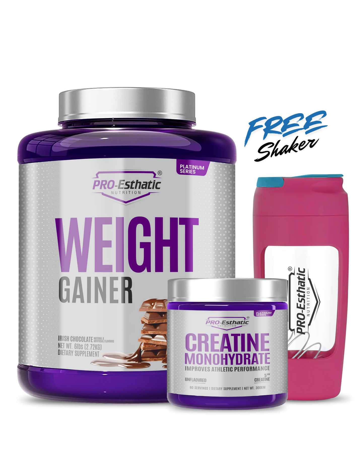 Pro Esthatic Weight Gainer 6lbs and Creatine Monohydrate 300gm | Platinum Series