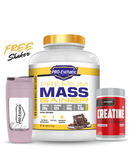 Pro Esthatic Premium Mass Gainer 6lb and Creatine Monohydrate 250gm
