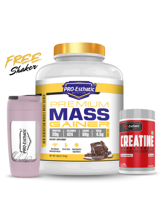Pro Esthatic Premium Mass Gainer 6lb and Creatine Monohydrate 250gm