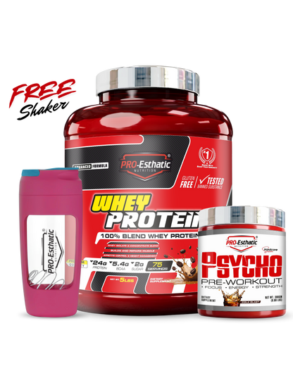 Pro Esthatic Whey Protein 5lbs and Psycho Pre-Workout