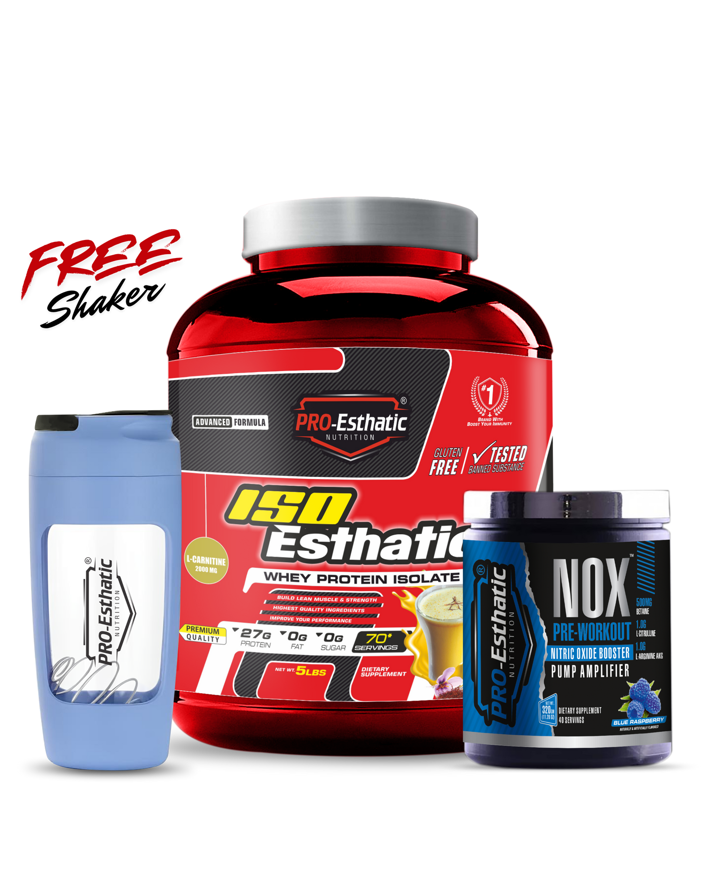 Pro Esthatic Iso Esthatic 5lbs and NOX pre Workout 40 Servings