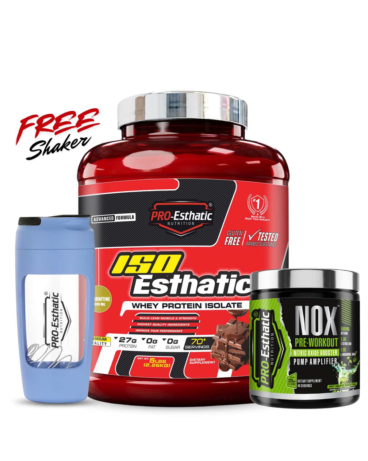 Pro Esthatic Iso Esthatic 5lbs and NOX Pre Workout 40 Servings