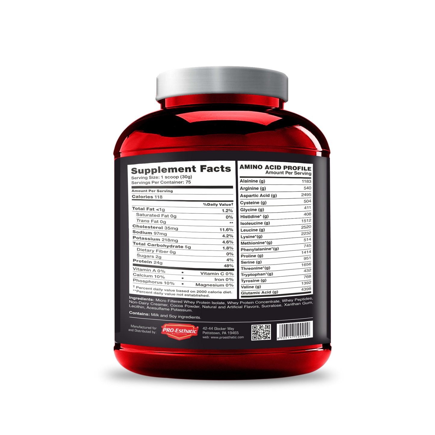 Pro Esthatic Whey Protein 5lbs with L-ARGININE