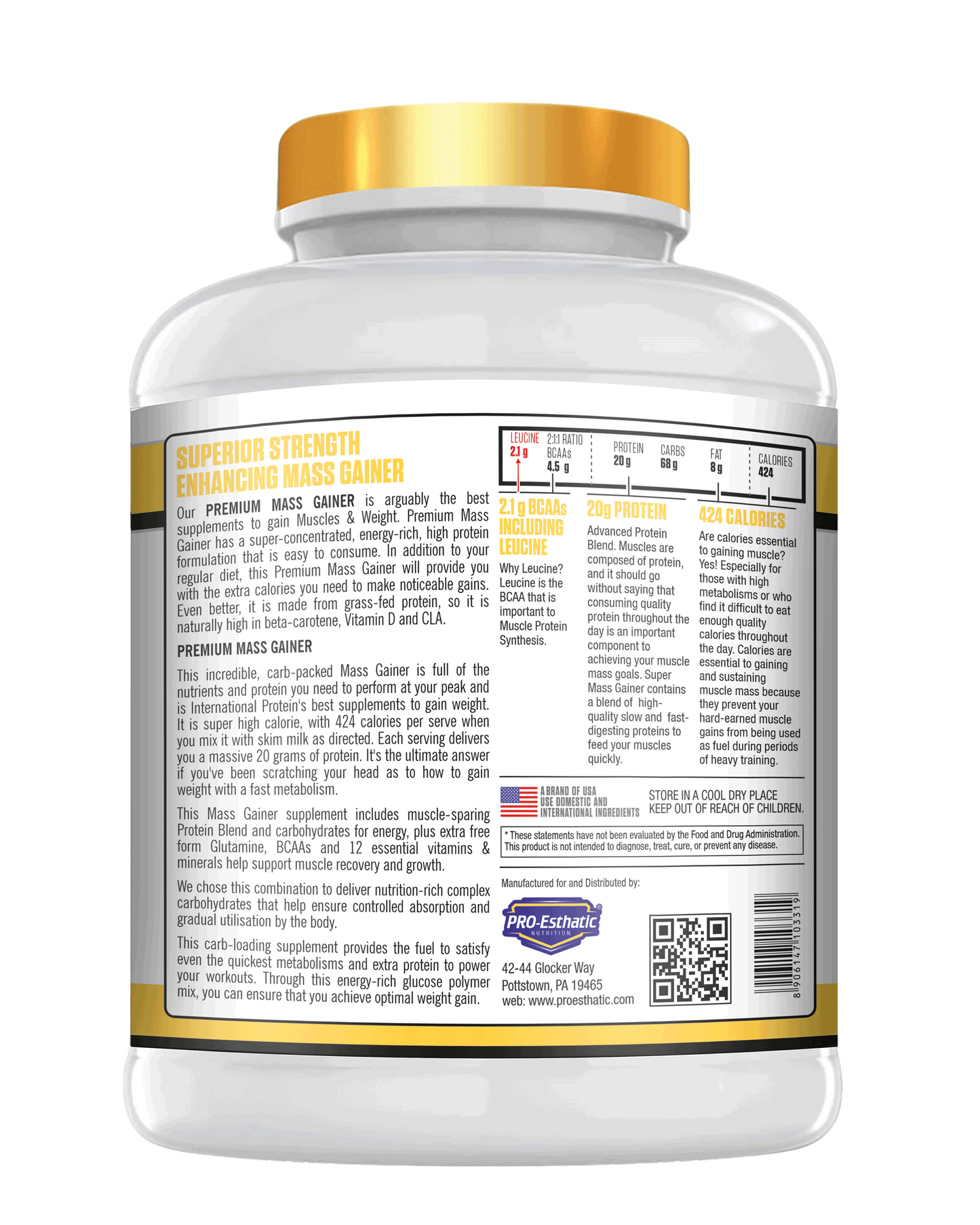 Pro Esthatic Premium Mass Gainer 6lb (2.72kg)