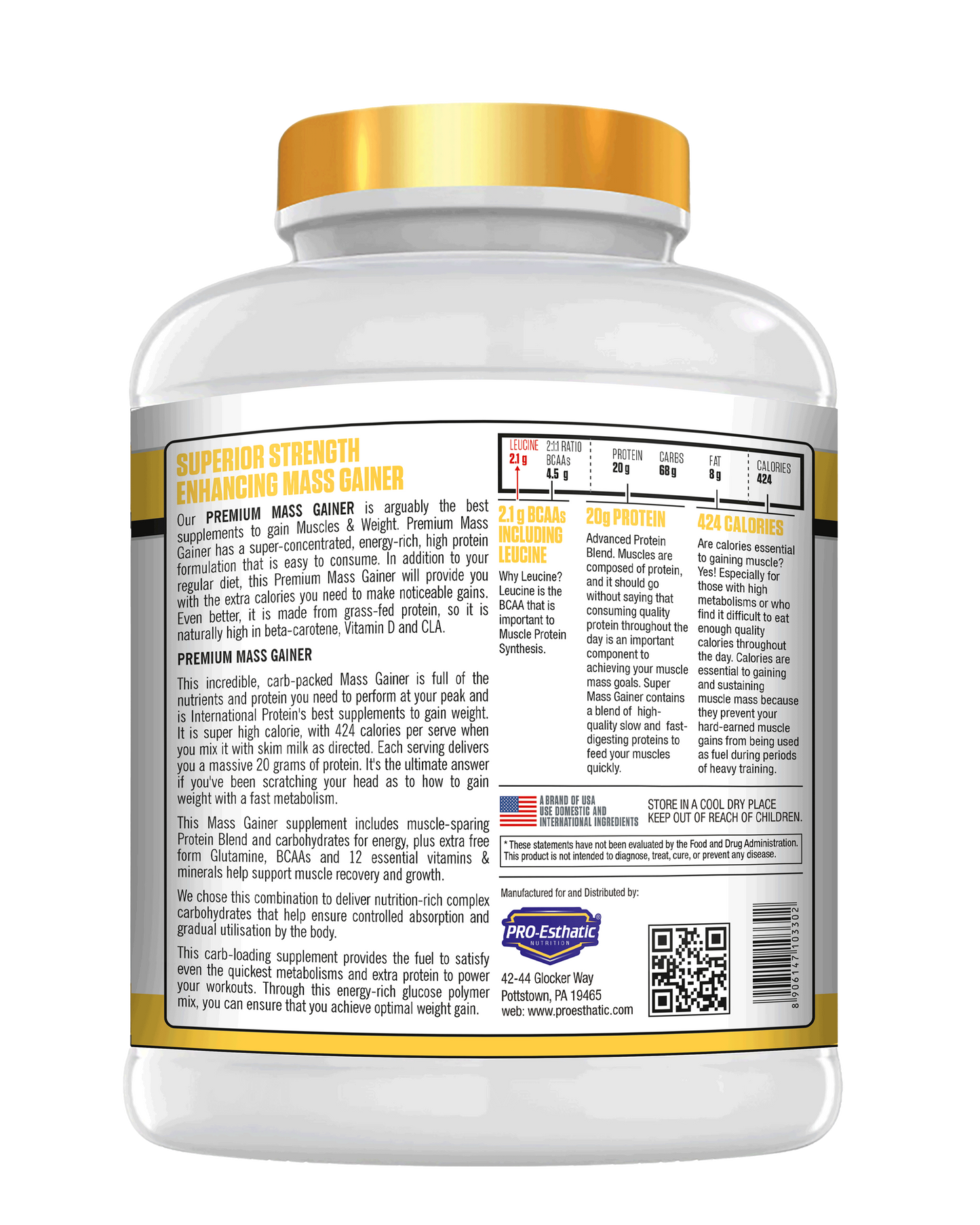 Pro Esthatic Premium Mass Gainer 6lb with Liver Detox 90 Tablets