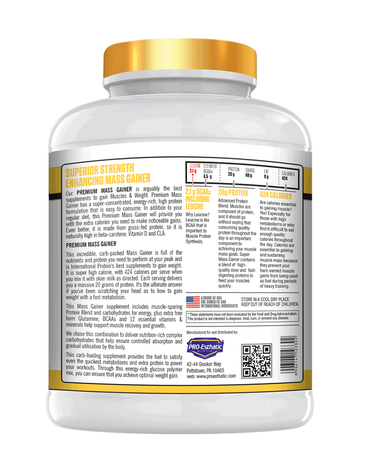Pro Esthatic Premium Mass Gainer 6lb with Liver Detox 90 Tablets