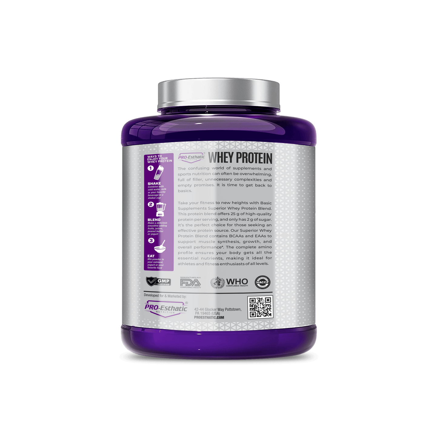 Pro Esthatic Whey Protein 25g Protein 80 Servings 5.29lbs (2.40kg) | Platinum Series