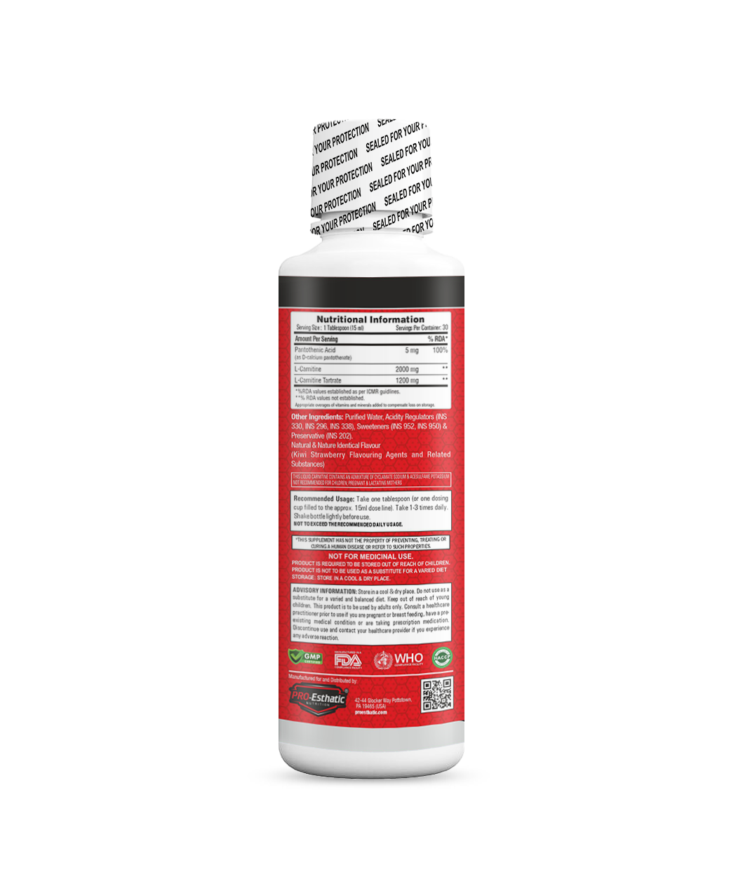Pro Esthatic L-Carnitine 3200mg Liquid Fat Platinum Series  Pro Esthatic  Nutrition