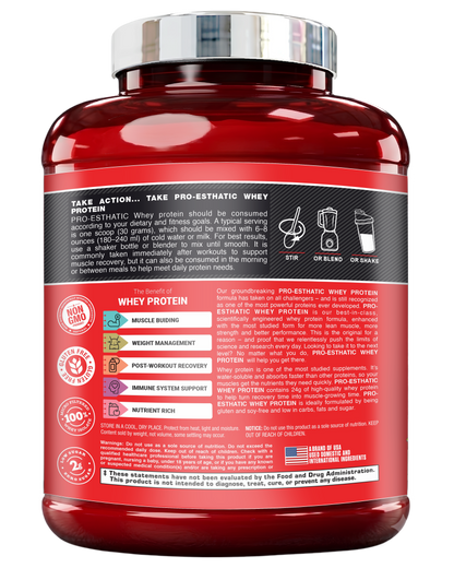 Pro Esthatic Whey Protein 5lbs with L-ARGININE, 1500mg