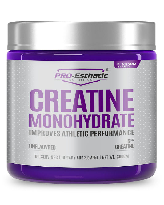 Pro Esthatic Creatine Monohydrate Unflavoured 300gm 60 Servings | Platinum Series