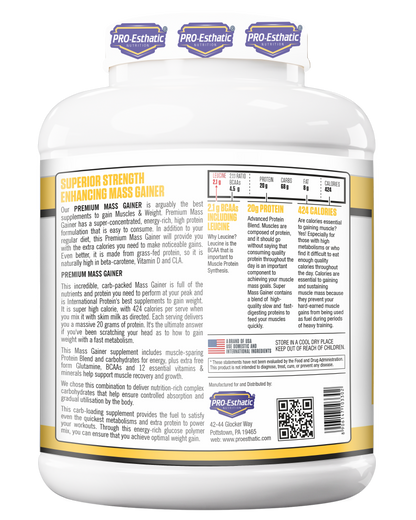Pro Esthatic Premium Mass Gainer 6lb with Liver Detox 90 Tablets